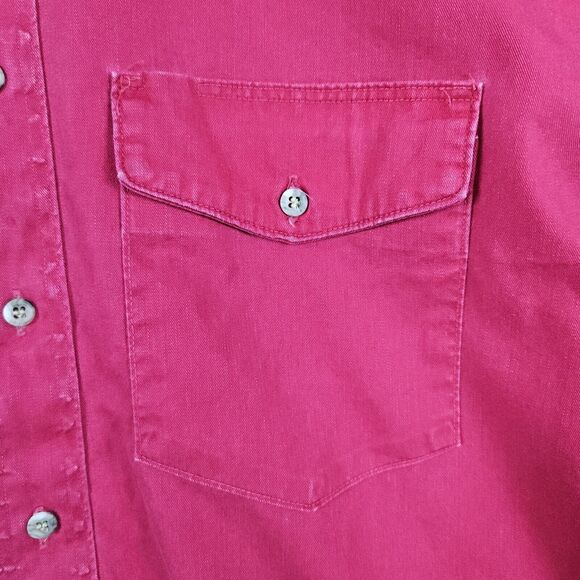 Wrangler Men's Shirt X-Long Tails Size 17.5-36 (XL) Red 100% Cotton Button Down - Picture 3 of 11